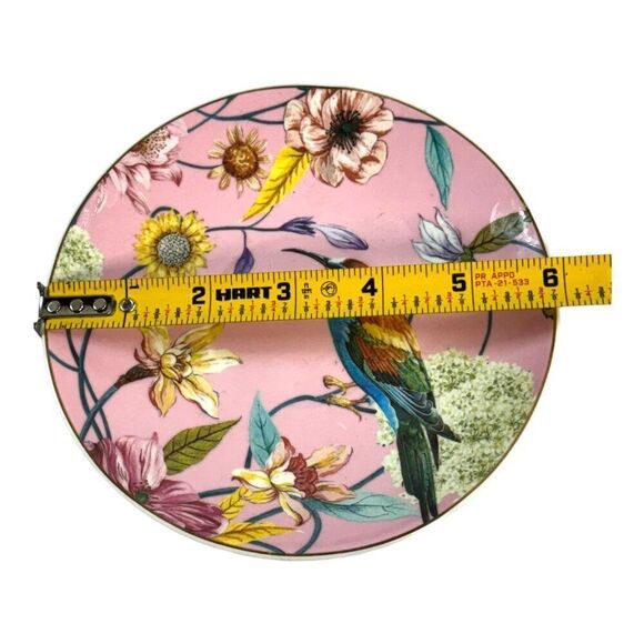 Shabby Chic Fine Porcelain Teacup & Saucer Set Floral Bird Design Pink 3” Cup - Picture 5 of 9